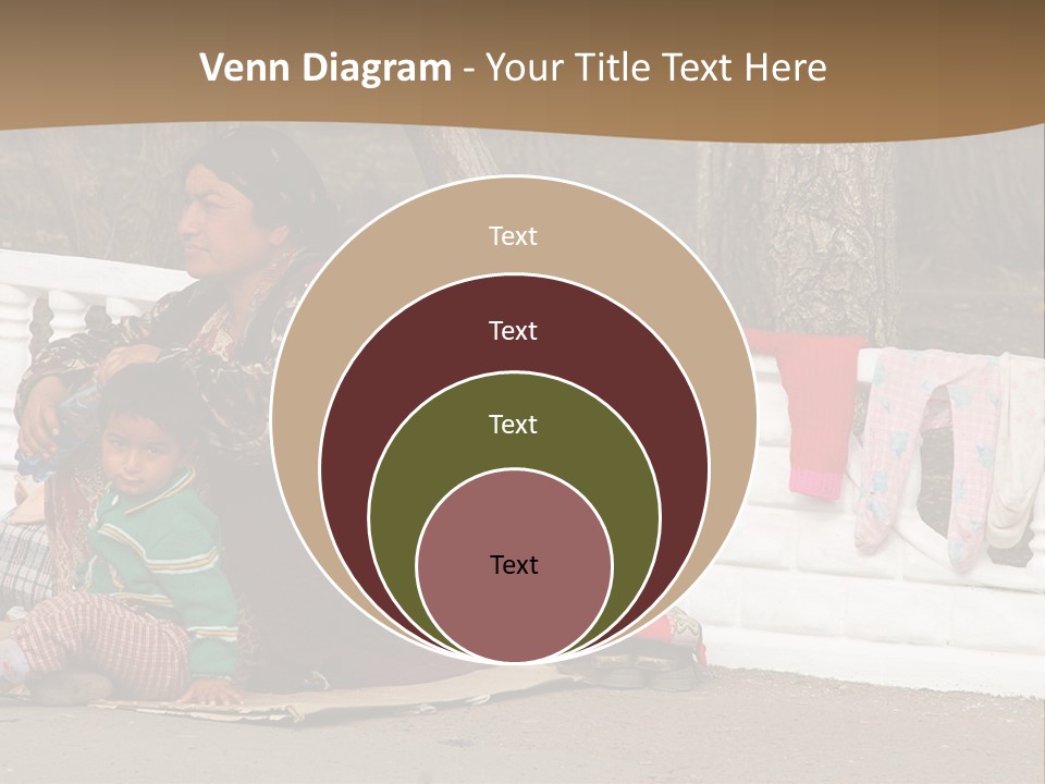 A Woman Sitting On A Bench With A Child PowerPoint Template