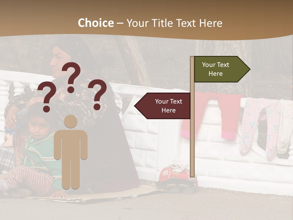 A Woman Sitting On A Bench With A Child PowerPoint Template