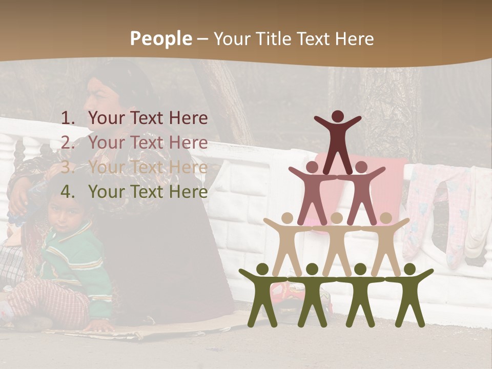 A Woman Sitting On A Bench With A Child PowerPoint Template