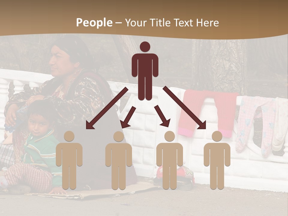 A Woman Sitting On A Bench With A Child PowerPoint Template