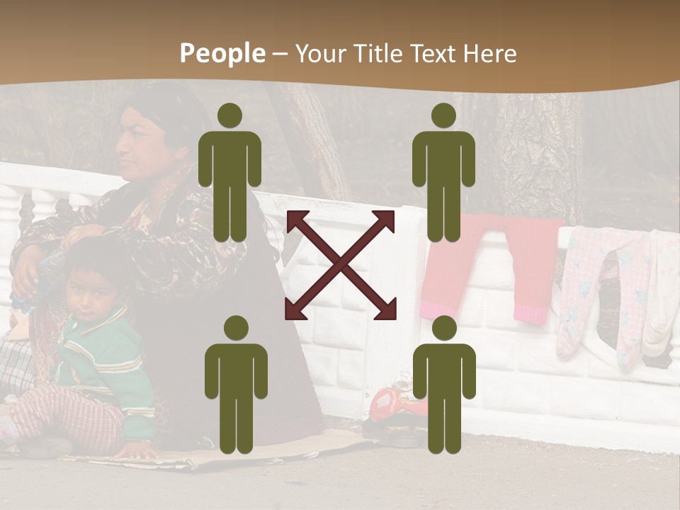 A Woman Sitting On A Bench With A Child PowerPoint Template