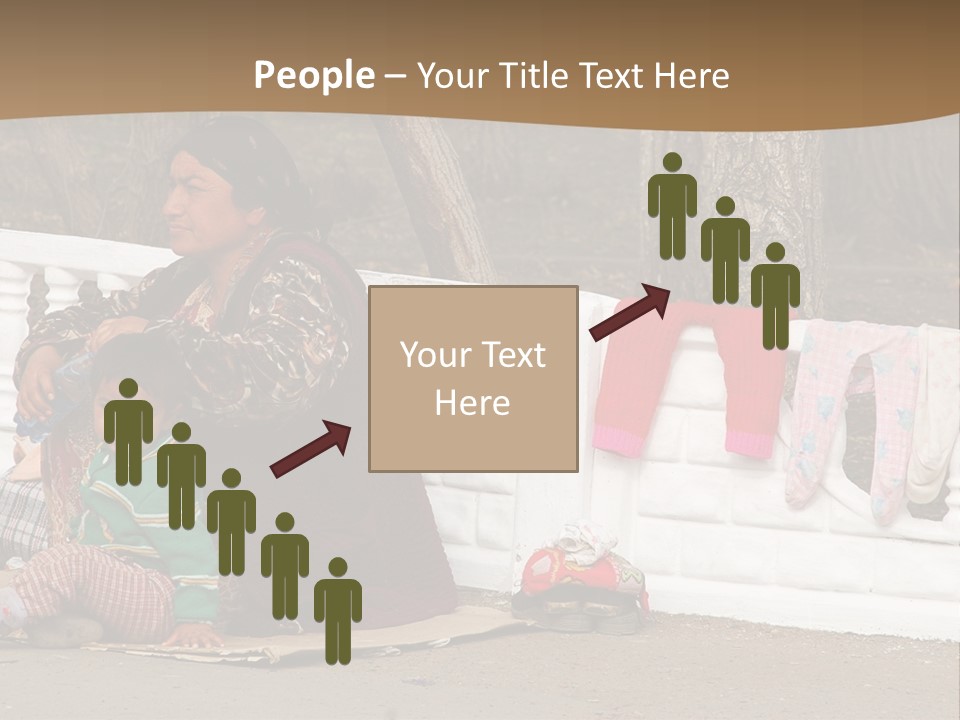 A Woman Sitting On A Bench With A Child PowerPoint Template