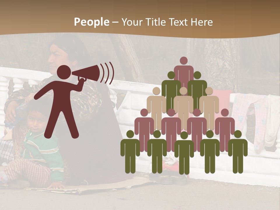 A Woman Sitting On A Bench With A Child PowerPoint Template