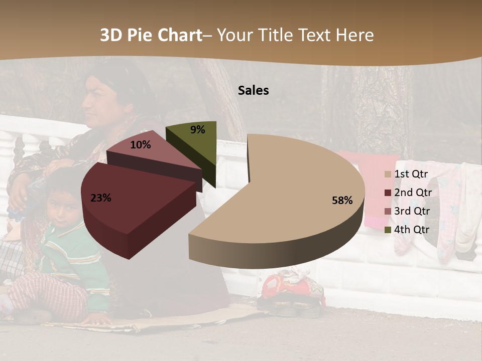 A Woman Sitting On A Bench With A Child PowerPoint Template