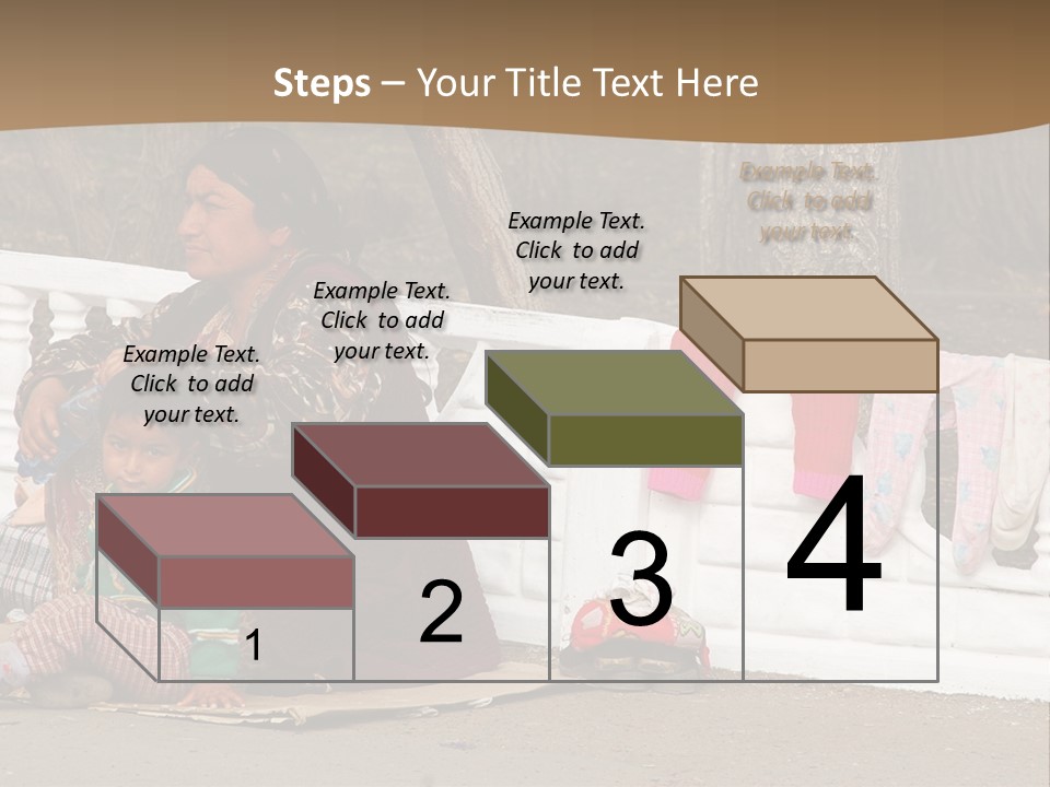 A Woman Sitting On A Bench With A Child PowerPoint Template