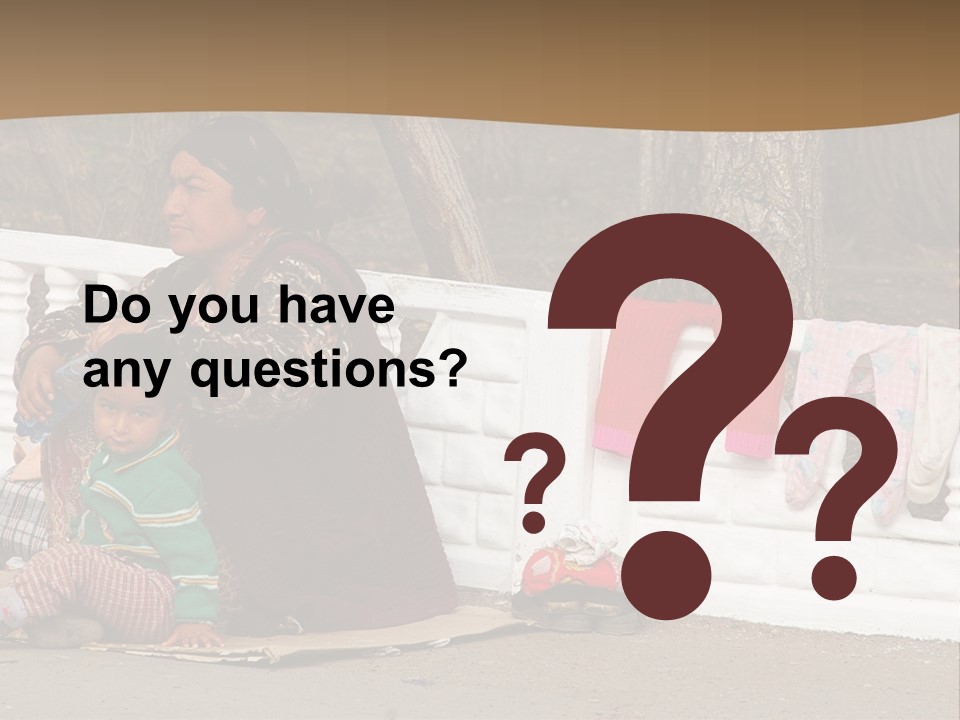 A Woman Sitting On A Bench With A Child PowerPoint Template