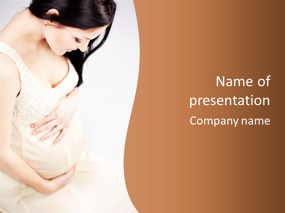 A Pregnant Woman Sitting Down With Her Stomach Exposed PowerPoint Template