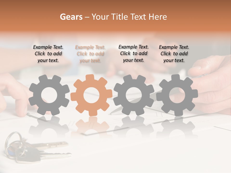 A Group Of People Sitting At A Table With A Pen And Paper PowerPoint Template