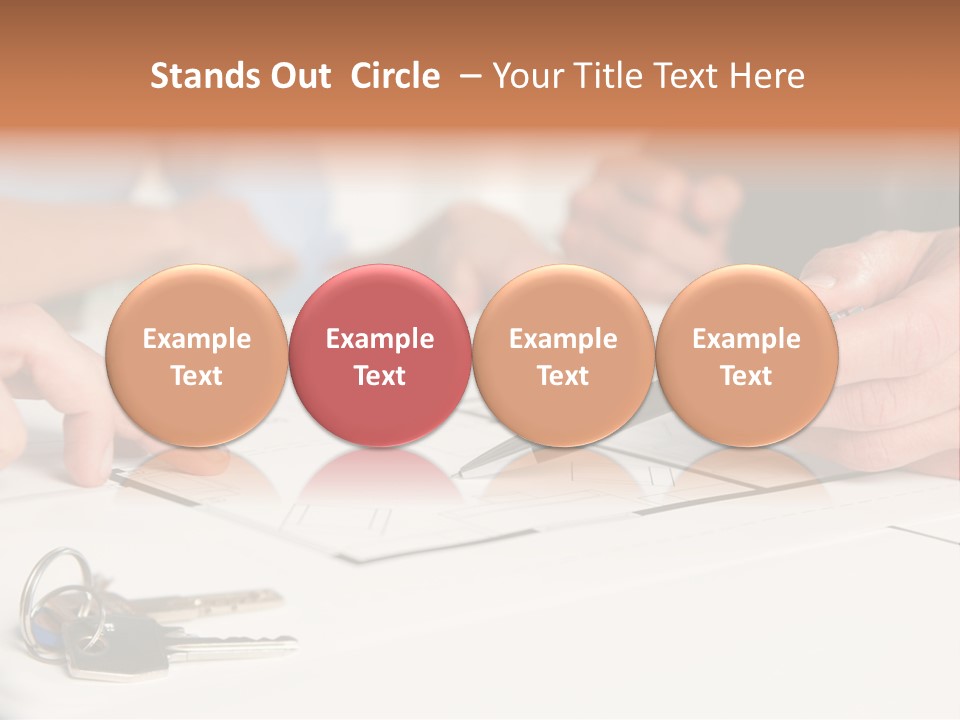 A Group Of People Sitting At A Table With A Pen And Paper PowerPoint Template