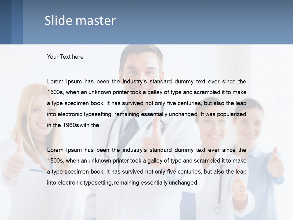 A Group Of Doctors Giving Thumbs Up PowerPoint Template