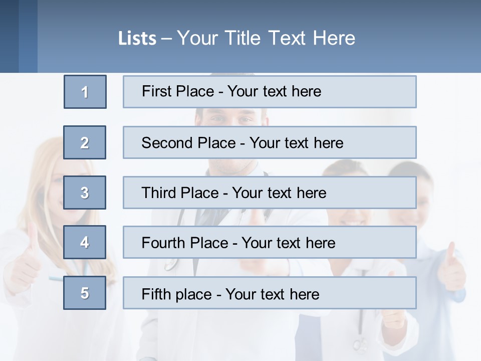 A Group Of Doctors Giving Thumbs Up PowerPoint Template