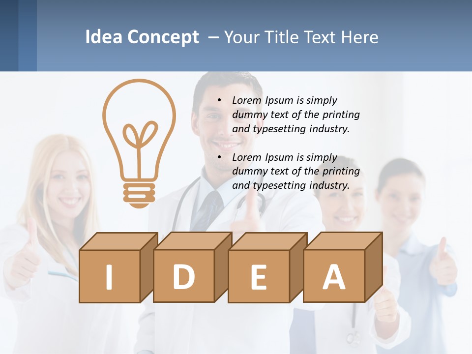 A Group Of Doctors Giving Thumbs Up PowerPoint Template