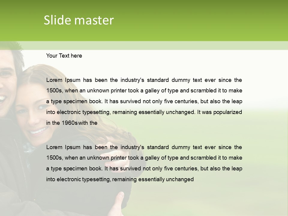 A Man And Woman Are Hugging In A Field PowerPoint Template