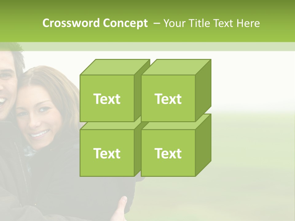 A Man And Woman Are Hugging In A Field PowerPoint Template