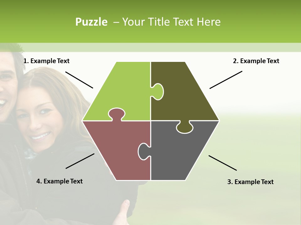 A Man And Woman Are Hugging In A Field PowerPoint Template