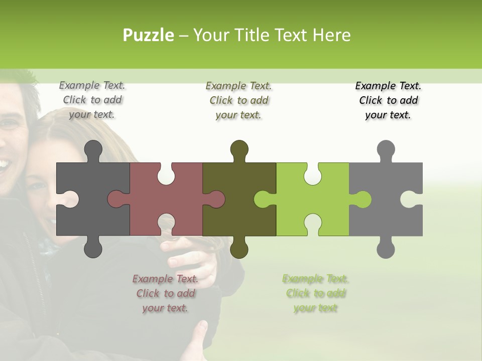 A Man And Woman Are Hugging In A Field PowerPoint Template