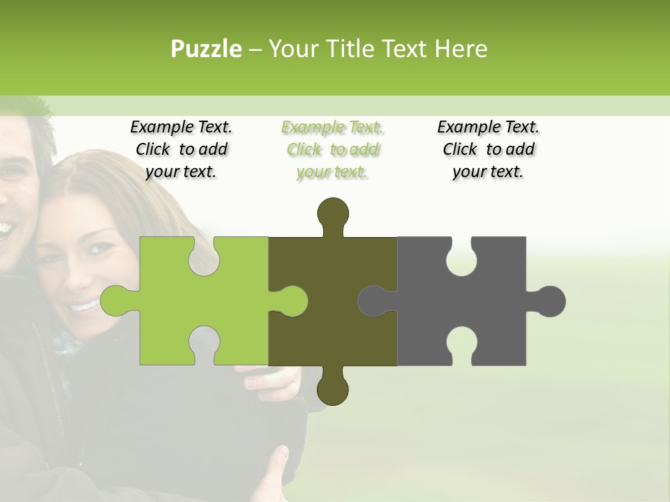 A Man And Woman Are Hugging In A Field PowerPoint Template