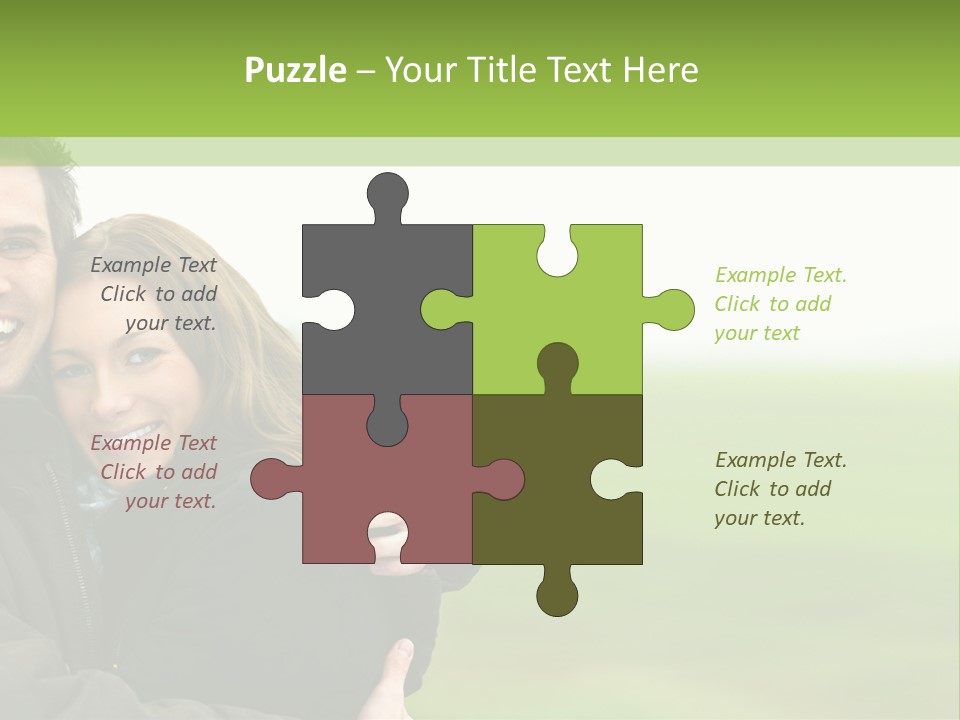 A Man And Woman Are Hugging In A Field PowerPoint Template