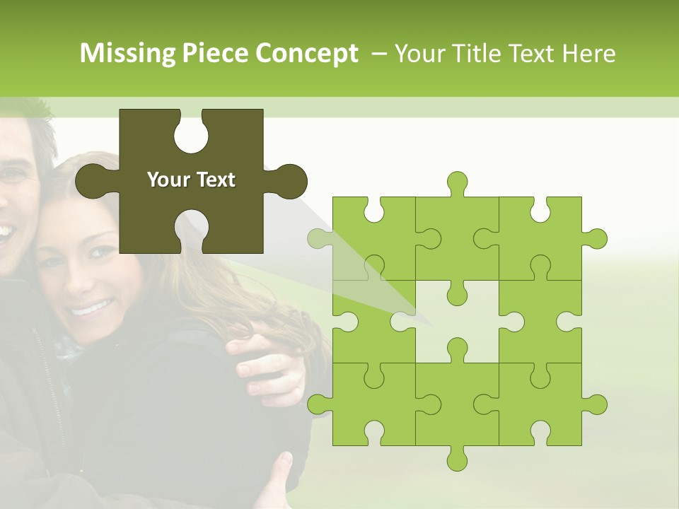 A Man And Woman Are Hugging In A Field PowerPoint Template