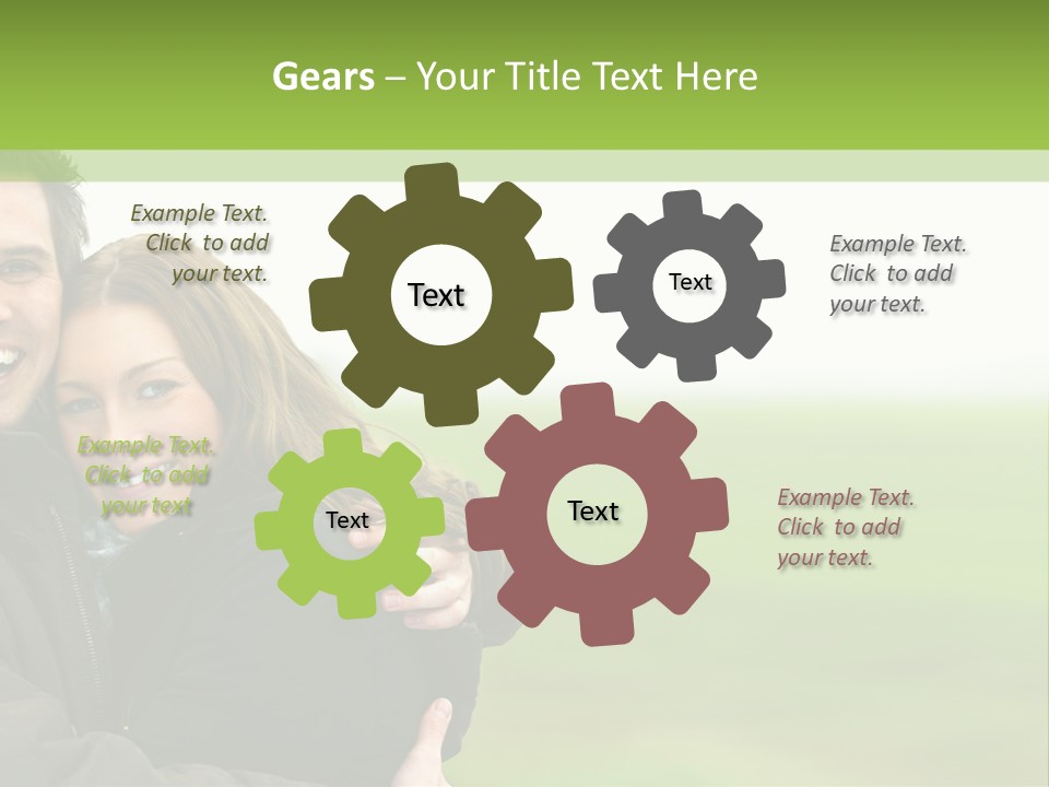 A Man And Woman Are Hugging In A Field PowerPoint Template