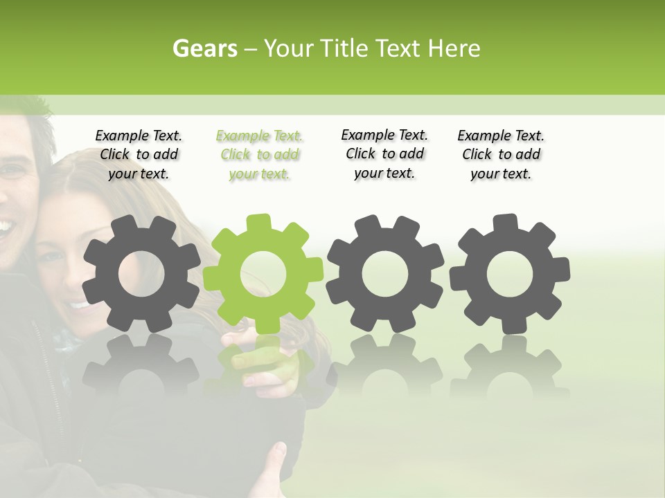 A Man And Woman Are Hugging In A Field PowerPoint Template