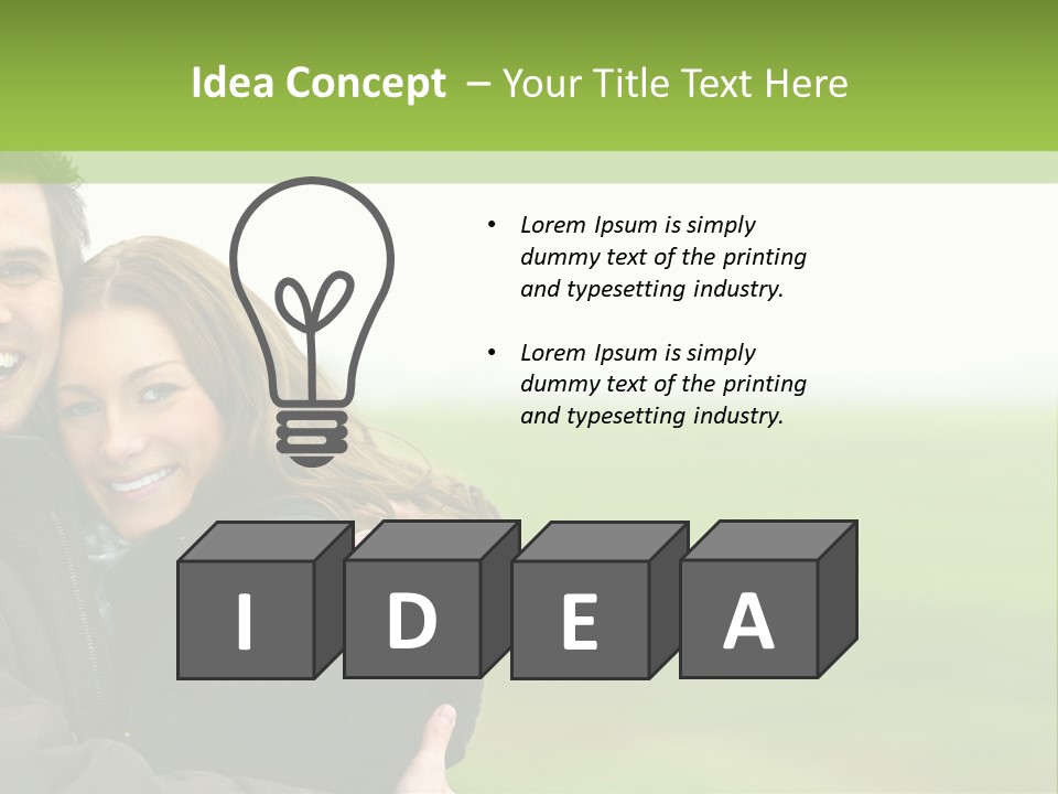 A Man And Woman Are Hugging In A Field PowerPoint Template