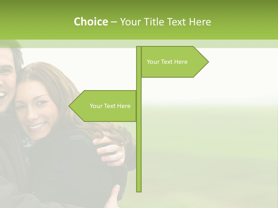 A Man And Woman Are Hugging In A Field PowerPoint Template