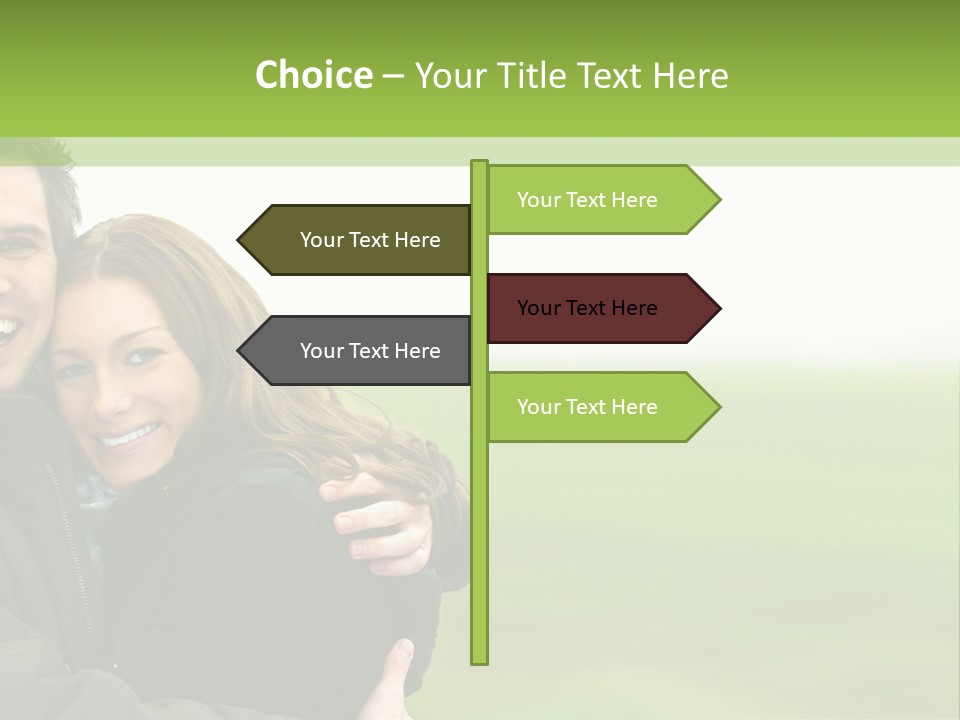A Man And Woman Are Hugging In A Field PowerPoint Template