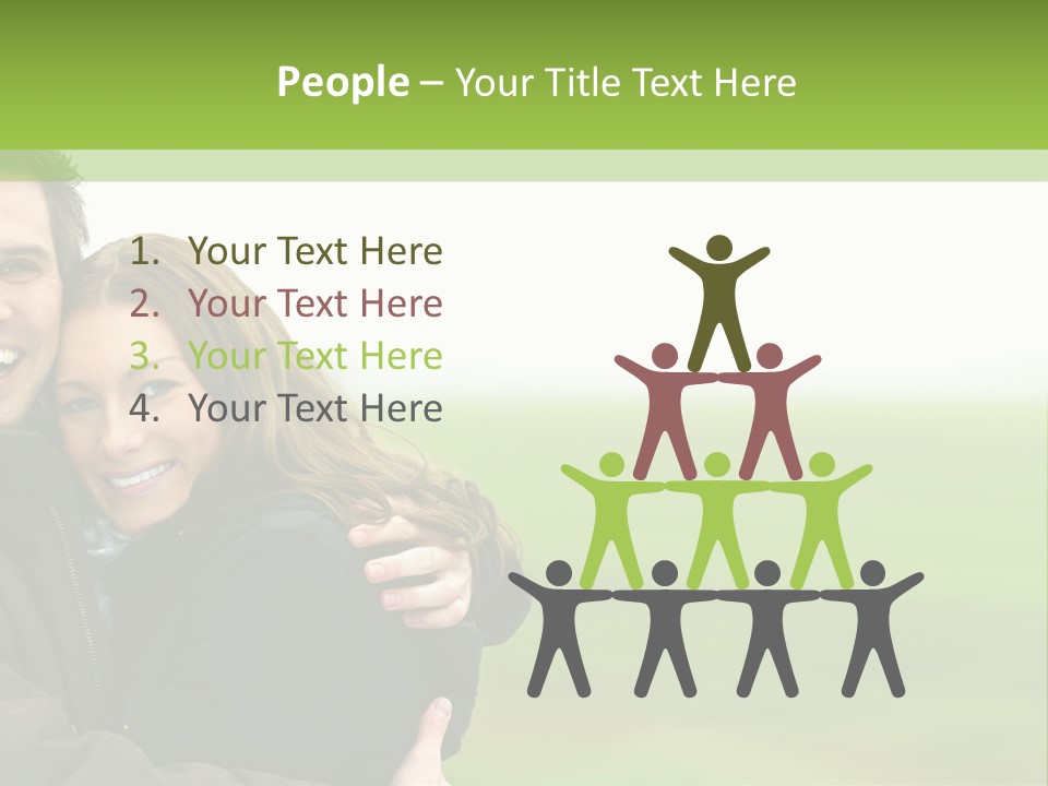 A Man And Woman Are Hugging In A Field PowerPoint Template