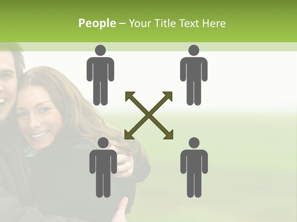A Man And Woman Are Hugging In A Field PowerPoint Template