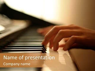 A Person Playing A Piano With Their Hands PowerPoint Template
