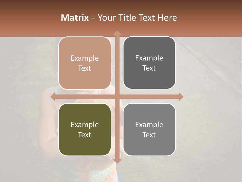 A Little Girl Holding A Teddy Bear In Her Arms PowerPoint Template