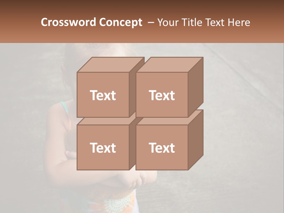 A Little Girl Holding A Teddy Bear In Her Arms PowerPoint Template