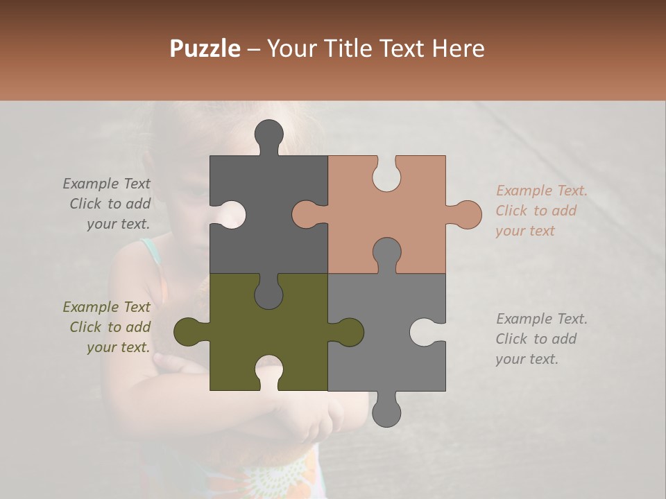 A Little Girl Holding A Teddy Bear In Her Arms PowerPoint Template