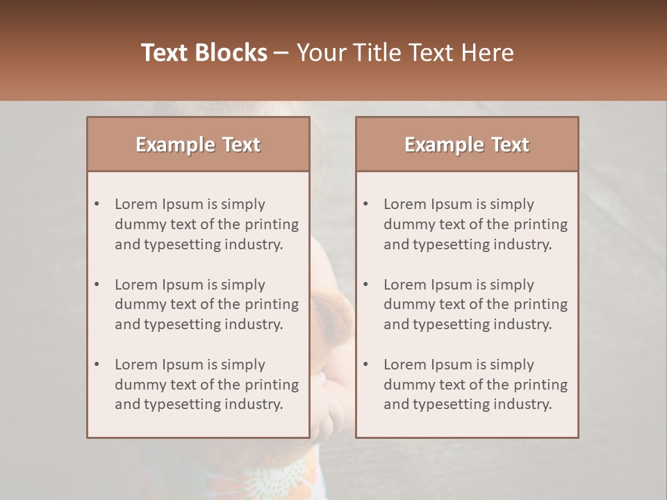 A Little Girl Holding A Teddy Bear In Her Arms PowerPoint Template