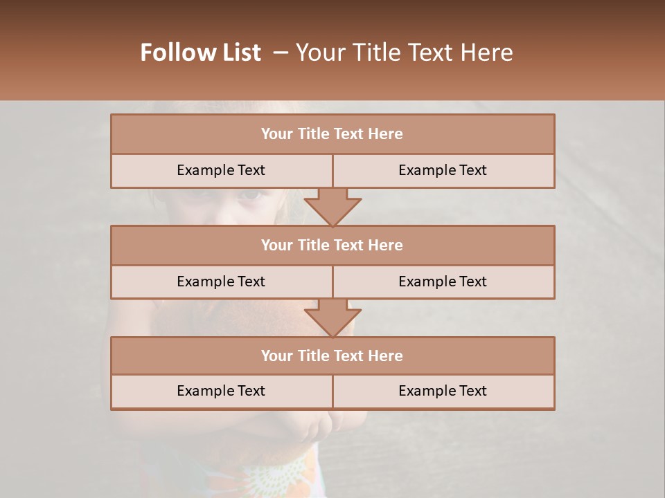 A Little Girl Holding A Teddy Bear In Her Arms PowerPoint Template