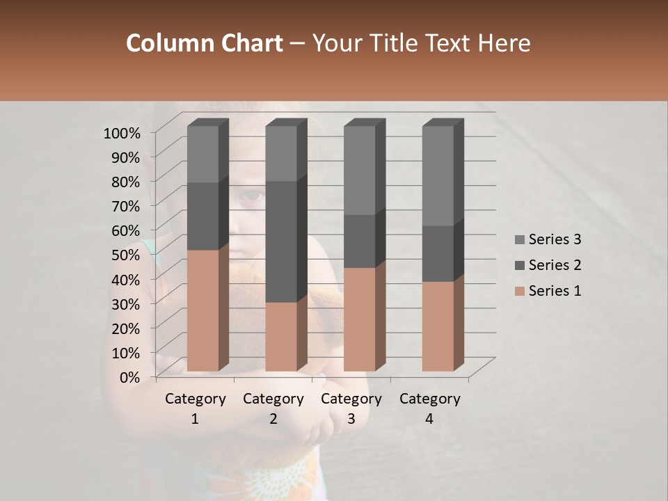 A Little Girl Holding A Teddy Bear In Her Arms PowerPoint Template