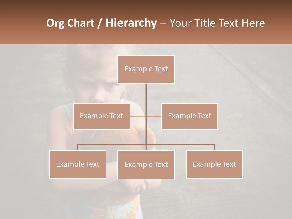 A Little Girl Holding A Teddy Bear In Her Arms PowerPoint Template