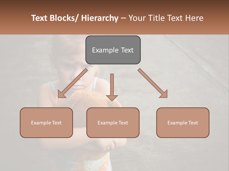 A Little Girl Holding A Teddy Bear In Her Arms PowerPoint Template