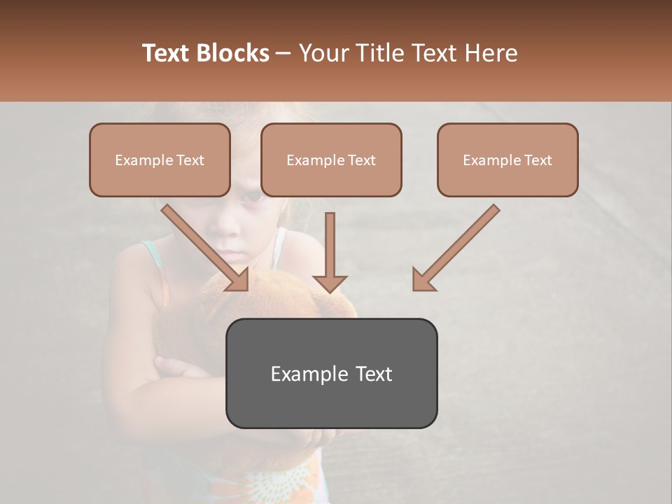 A Little Girl Holding A Teddy Bear In Her Arms PowerPoint Template