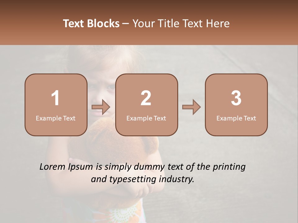 A Little Girl Holding A Teddy Bear In Her Arms PowerPoint Template