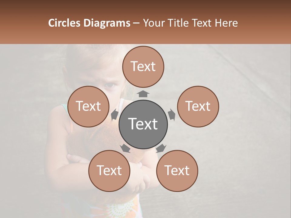 A Little Girl Holding A Teddy Bear In Her Arms PowerPoint Template