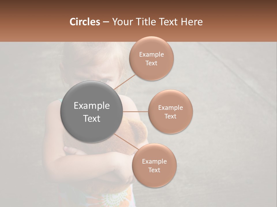 A Little Girl Holding A Teddy Bear In Her Arms PowerPoint Template