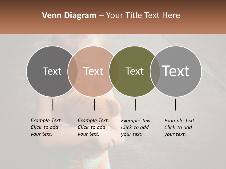 A Little Girl Holding A Teddy Bear In Her Arms PowerPoint Template