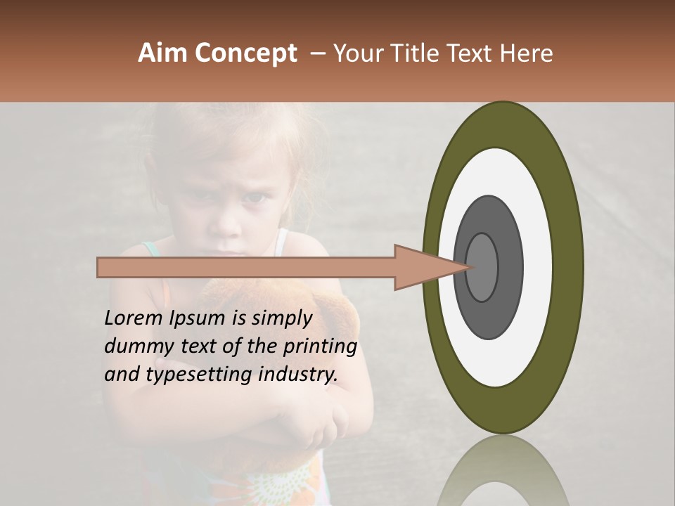 A Little Girl Holding A Teddy Bear In Her Arms PowerPoint Template