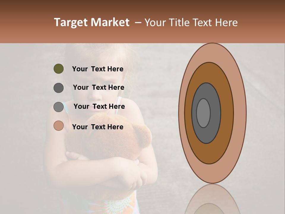 A Little Girl Holding A Teddy Bear In Her Arms PowerPoint Template