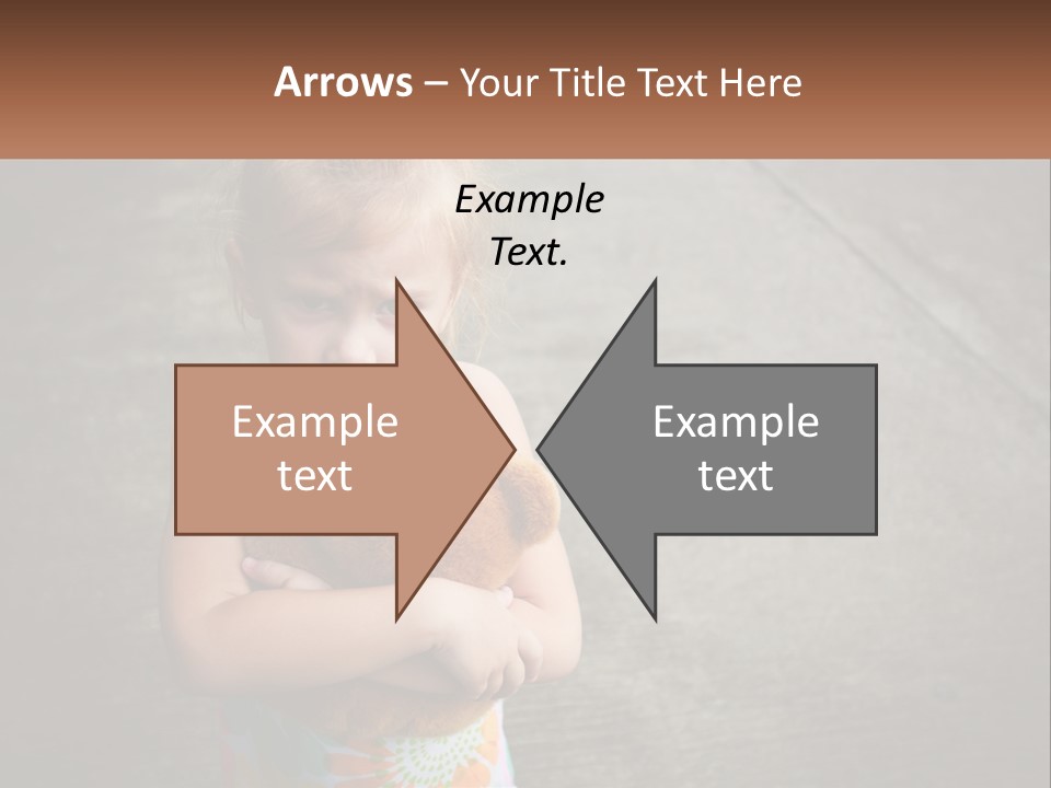 A Little Girl Holding A Teddy Bear In Her Arms PowerPoint Template