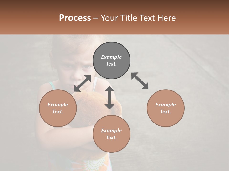 A Little Girl Holding A Teddy Bear In Her Arms PowerPoint Template