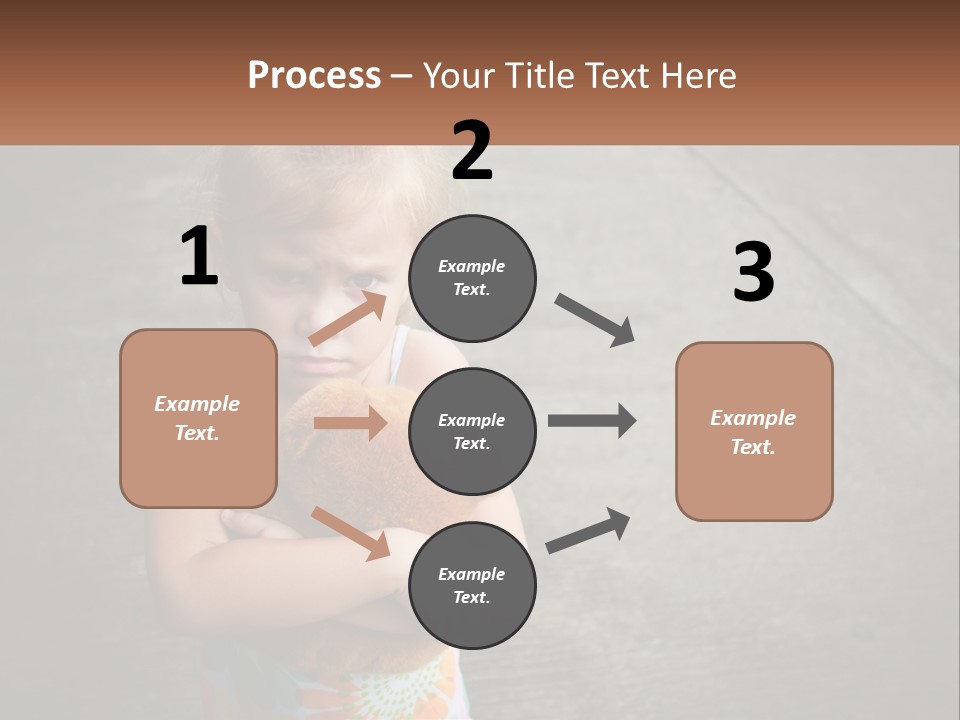 A Little Girl Holding A Teddy Bear In Her Arms PowerPoint Template