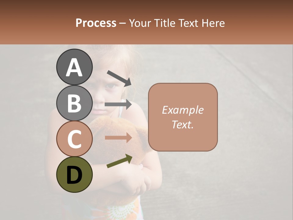 A Little Girl Holding A Teddy Bear In Her Arms PowerPoint Template